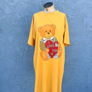 Vintage Nightgown T-shirt One Size Teddy Bear Pajamas